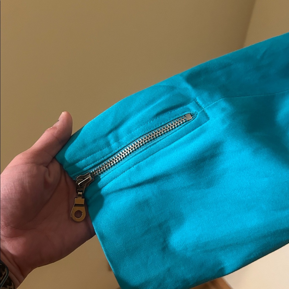 LANE BRYANT Turquoise Womens sz 20 Zippers Jacket - Picture 4 of 6